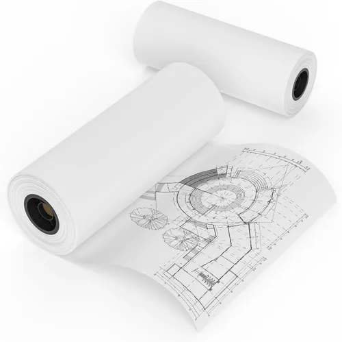Vista 8 de MFLABEL Papel de formato ancho de 24 "x 150 ', 1 Rollos de Bonos CAD Rollos de 20lb 2" Core para impresión CAD en impresoras de chorro de tinta