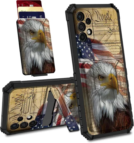 Vista 30 de BVDIKMI Funda para Samsung Galaxy A32 5G con ranura desmontable para tarjetero, soporte híbrido, de doble capa, resistente, a prueba de golpes