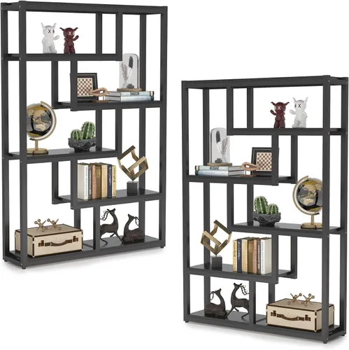 Vista 11 de Tribesigns Way to Origin Estantería Moderna de 6 Estantes, Librero Industrial Etagere, 69 Pulgadas de Alto Almacenamiento y Exhibición Estantes Negro