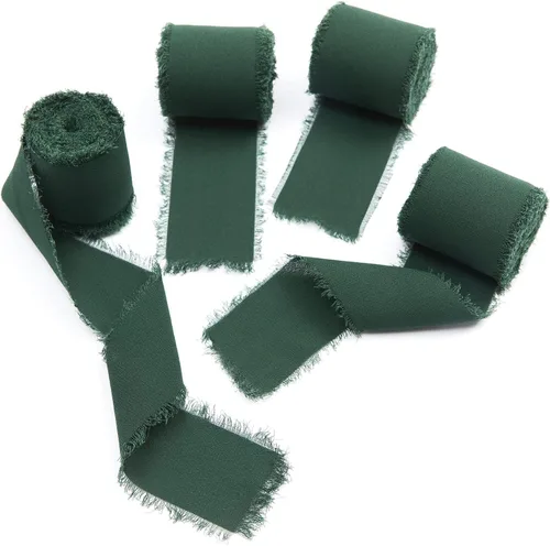 Vista 15 de 4 rollos de cinta de seda hecha a mano con flecos de 1.5 pulgadas x 5 yardas (4 rollos de 20 yardas) para invitaciones de boda, ramos de novia
