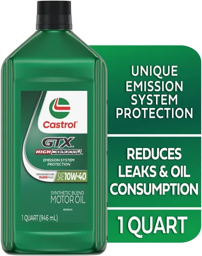 Vista 3 de Castrol GTX High Mileage 10W-40 - Aceite sintético para motor, 1 cuarto de galón, paquete de 6