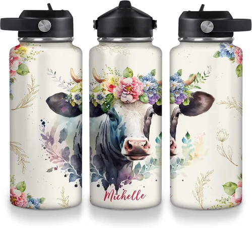 Vista 20 de Hyturtle Botella de agua de acero inoxidable con animales personalizados 19032025 D2 (abeja)