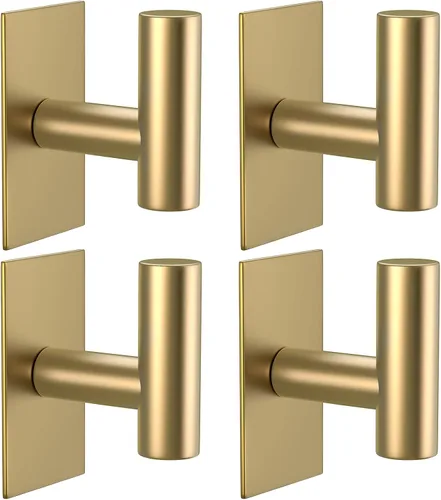 Vista 16 de VAEHOLD - Ganchos adhesivos de pared para toallas, resistentes, impermeables, de plata, para colgar abrigos, ropa, gancho de pared para armario