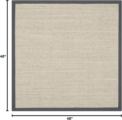 Vista 117 de Alfombra de sisal Safavieh, de color maíz y negro, tejida a mano, de la colección de fibras naturales; 5 x 8 pulgadas, NF441A, Tela, Gris / Gris