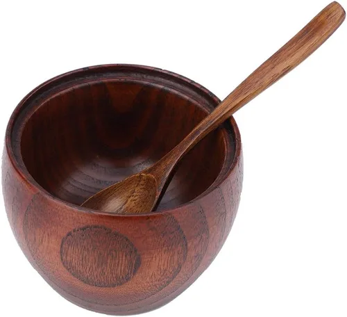 Vista 8 de Tarro de madera maciza, azucarero, sal, pimienta, condimento, olla con cuchara y tapas para cocinar, deliciosos platos y postres