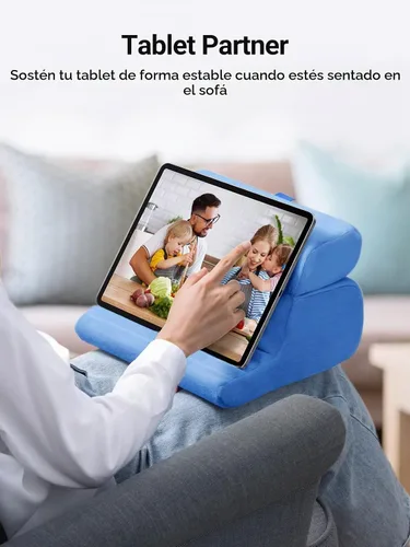 Vista 2 de UGREEN - Soporte de almohada para tablet con 3 ángulos de visión, ajustable, accesorios de oficina en casa, compatible con iPad Pro 13, 12, 11 Azul