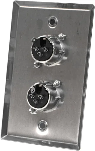 Vista 2 de Seismic Audio Conectores hembra dobles XLR de los altavoces, placa de pared del acero inoxidable
