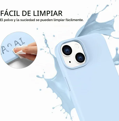 Vista 4 de Telaso Funda compatible con iPhone 14, silicona líquida de goma de gel suave para iPhone 14, funda delgada para teléfono con forro de microfibra