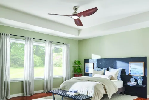 Vista 9 de Kichler Imari 300365SBK - Ventilador de techo de 65 pulgadas en satén negro, moderno ventilador LED de 3 aspas para interiores y exteriores