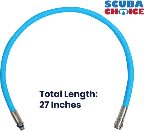 Vista 6 de Scuba Choice Manguera trenzada de baja presión LP de color de 27 pulgadas para BCD estándar