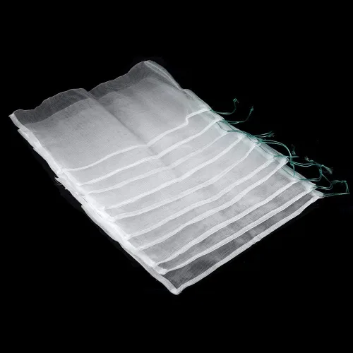 Vista 8 de 50 bolsas de malla de nailon transparentes, reutilizables, para plantas de jardín, frutas, bolsas de almacenamiento con cordón de malla de múltiples