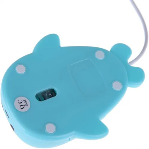 Vista 3 de CHUYI Ratón con cable con forma de delfín súper lindo de dibujos animados, mini ratones pequeños portátiles para computadora de escritorio
