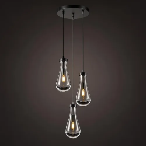 Vista 19 de Lámparas Colgantes de Gota de Lluvia para Isla de Cocina: Lámparas de Gota de Lluvia de Cristal de 2 Luces - Lámparas de Latón Dorado para sobre