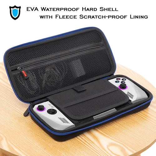 Vista 16 de Rog Ally Handheld Case, EVA Waterproof Hard Shell Protective Travel Case with Inner Transformable Game Console Stand, Flannel Soft Lining, Double
