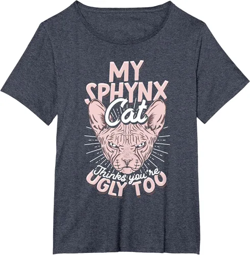 Vista 10 de My Sphynx Cat Thinks You're Ugly Too Pet Hairless Cat Sphynx T-Shirt Asphalt Grey