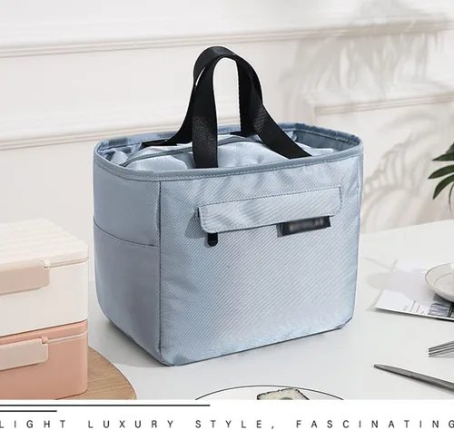Vista 5 de Bolsa de almuerzo para adultos, bolsa térmica con aislamiento, bolsas de almuerzo reutilizables para mujeres/hombres para oficina, trabajo, picnic
