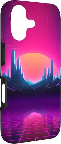 Vista 3 de Synthwave City Retrowave 80s Vaporwave Case for iPhone 17