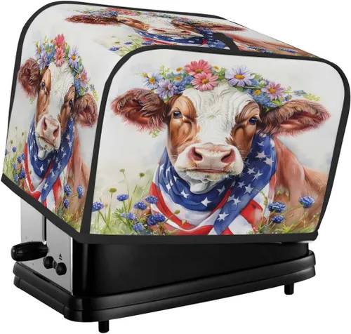 Vista 44 de Funda para tostadora de animales de gallo, 2 rebanadas, protección contra el polvo y las huellas dactilares, fundas para pan, fundas lavables