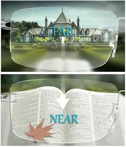 Vista 3 de gafas multifocales progresivas gafas de sol de transición gafas de lectura fotocrómicas damas lejos y cerca de doble uso (leopardo azul, +1.0)