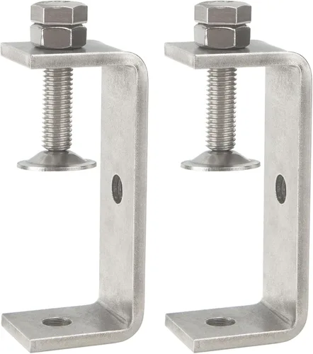 Vista 10 de Abrazaderas C de acero inoxidable mini de 1 pulgada para montaje, abrazaderas U metálicas resistentes para trabajo en metal, abrazadera