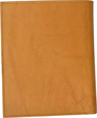 Vista 2 de MARSHAL Cartera de piel de primera calidad con bloqueo RFID, plegable, tipo hipster, para tarjetas de crédito, tarjetero (bronceado), Beige