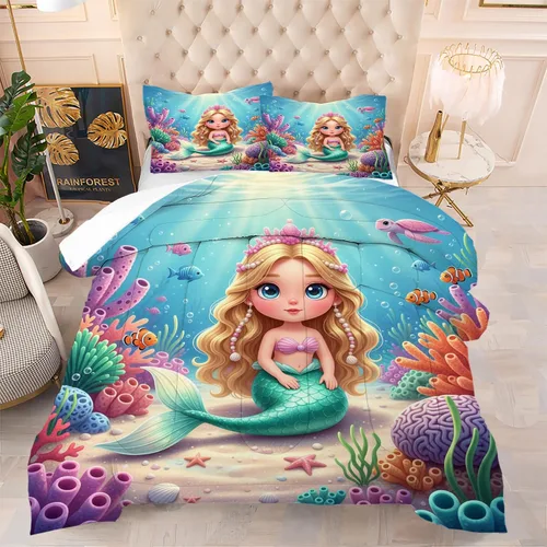 Vista 4 de Blue Wavy Stripes Comforter Set Twin Size 3D Optical Illusion Ocean Wave Bedding Set with 1 Pillowcase & 1 Comforter, Soft Geometric Blue White Bed