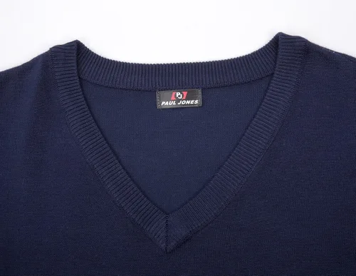 Vista 3 de PJ PAUL JONES Suéter de punto con cuello en V para hombre, chaleco liso liso sin mangas
