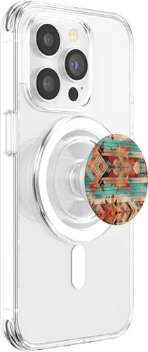 Vista 3 de Patrón azteca bohemio occidental, estilo vintage, patrón tribal PopSockets MagSafe PopGrip para iPhone