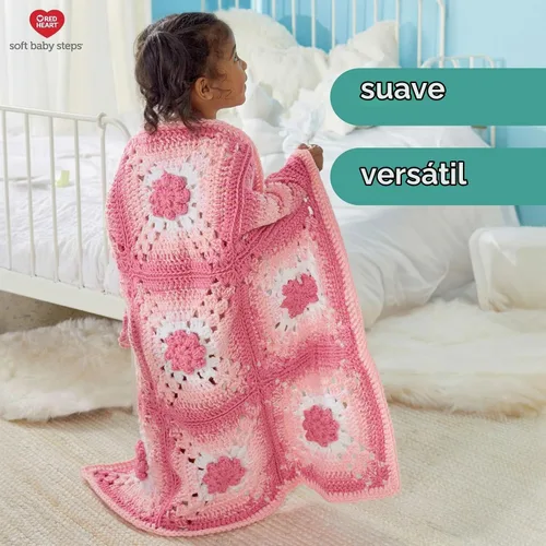 Vista 6 de Red Heart Soft Baby Steps madeja de lana, Aqua