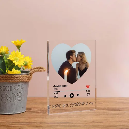 Vista 23 de Placa de música personalizada, cubierta de álbum de canción personalizada, marco de fotos personalizado, arte de vidrio, regalo de fotos, regalo