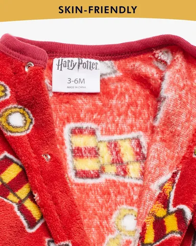 Vista 4 de Harry Potter Pijama de forro polar de felpa de manga larga para bebé niña, estampado de ropa para bebé niña