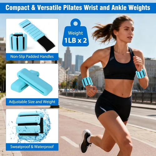 Vista 6 de Pilates Kit Equipment, Pilates Ring and Ball for Women Home Workout Pilates Set with 14'' Magic Circle, Wrist Weights, Resistance Bands, Yoga