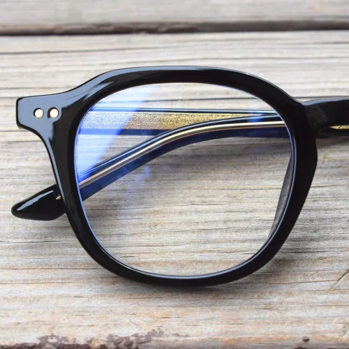 Vista 3 de Gafas de bloqueo de luz azul antiluz vintage acetato marcos de gafas de luz de borde completo unisex gafas de computadora