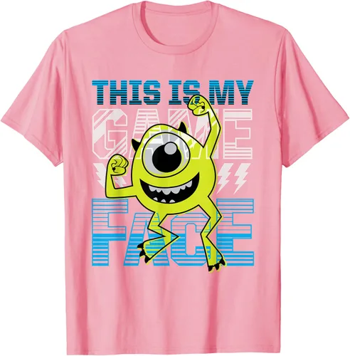 Vista 79 de Disney Pixar Monsters Inc. Mike Wazowski Game Face Camiseta Negro