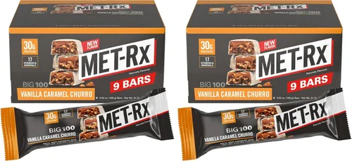 Vista 15 de MET-Rx Big 100 barras de proteínas colosales, Blueberry Cobbler, barras de reemplazo de comidas, 4