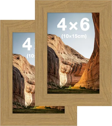 Vista 35 de FrameWorks Marcos de fotos clásicos de madera 4x6 con vidrio templado, color negro, paquete de 2
