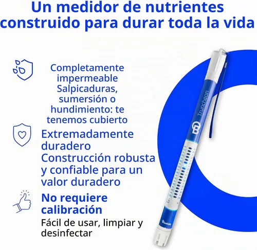Vista 7 de Bluelab TRUNV2 Medidor de Nutrientes Truncheon, Probador Digital de Conductividad en Agua (Las Escalas Incluyen: EC, 500, ppm 700, CF, TDS)