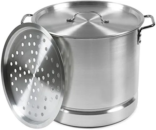 Vista 7 de IMUSA Olla vaporera de aluminio para tamales y vaporizadores de EE. UU., 20 cuartos de galón, color plateado