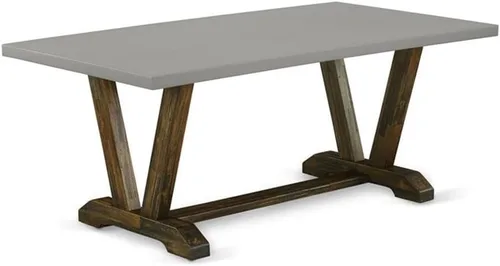 Vista 11 de East West Furniture VT026 Mesa de comedor estilo V – una mesa de cocina rectangular con patas elegantes, 36 x 60 pulgadas, multicolor