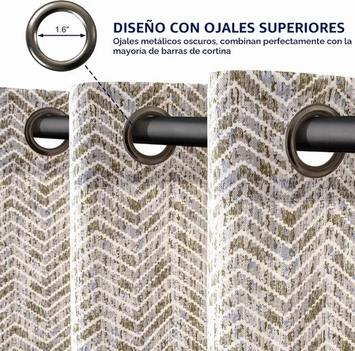 Vista 5 de SUBRTEX - Cortinas estampadas para sala de estar, cortinas de ventana para comedor, filtro de luz, tratamientos de ventana coloridos, juego de 2