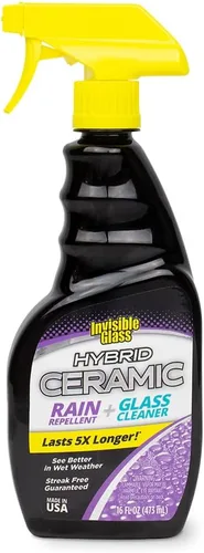 Vista 10 de Invisible Glass 92183-4PK Repelente de Lluvia Cerámico Híbrido y Limpiador de Vidrios Limpia y Protege Ventanas y Parabrisas de Automóviles
