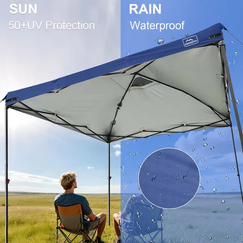 Vista 52 de KAMPKEEPER Cubierta de Repuesto Superior para Carpa Toldo Emergente con Ventilación de Aire y Correa Elástica Ajustable, Poliéster Resistente a Azul