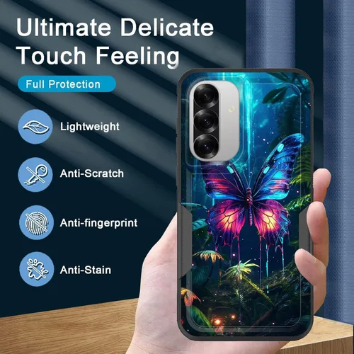 Vista 218 de Funda para Galaxy A14 5G, resistente de doble capa híbrida de policarbonato duro, goma suave, a prueba de golpes, funda protectora resistente
