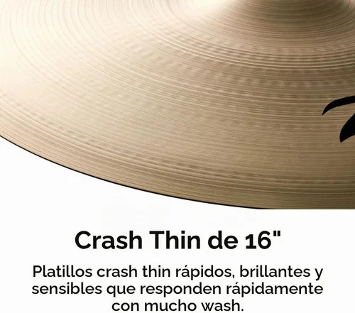 Vista 3 de Zildjian A0223 16" Un Platillo Delgado Crash