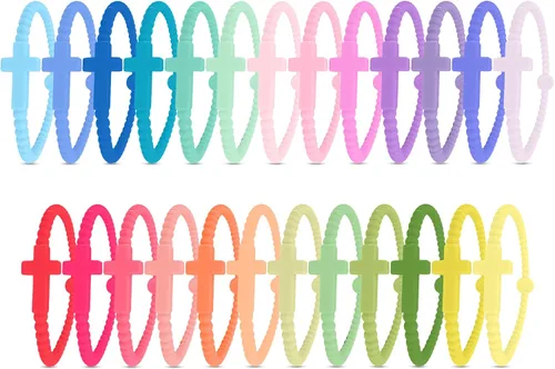 Vista 14 de Ryan & Rose Pulseras Jesús - Pulsera de silicona cruzada aleación