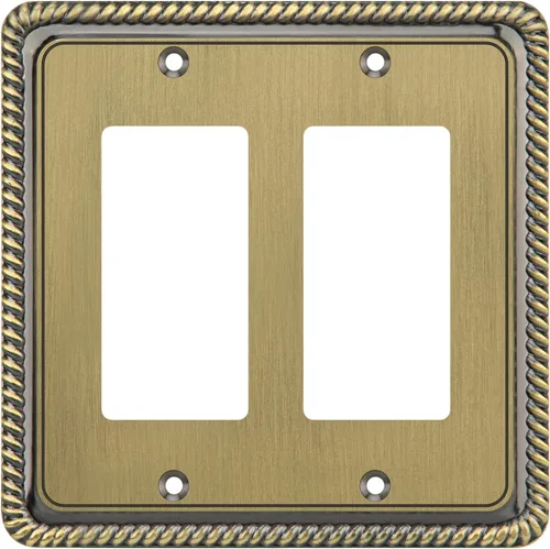 Vista 8 de Henne Bery Rope Edge - Placa decorativa de pared para interruptor (placa lisa, 2 unidades, bronce antiguo)