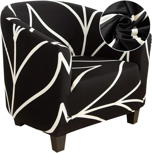 Vista 33 de SearchI Funda Elástica para Silla Club, Fundas Elásticas para Silla Barrel, Fundas Estampadas para Silla Tub, Funda de Elastano Suave para Sillón