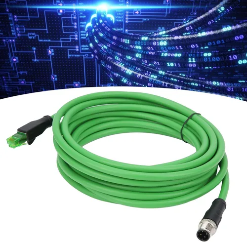 Vista 5 de Kadimendium al cable industrial RJ45 de Ethernet IP67Connecting línea 16.4 ft/16 4ft longitud D código 4pin cable macho
