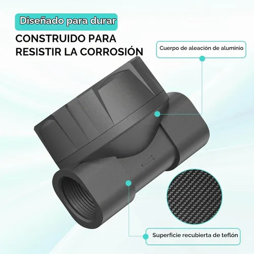 Vista 2 de Medidor de flujo resistente a la corrosión de 1 pulgada para agua, combustible, productos químicos
