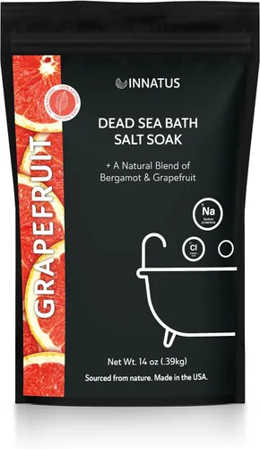 Vista 9 de Sal de baño calmante del Mar Muerto en remojo con 21 minerales, relajante, desintoxicante y nutritivo para la piel, 14 onzas, infundida con aceites